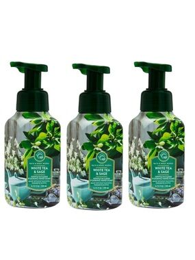 Bath & Body Works WHITE TEA & SAGE Foaming Hand Soap (3 pack)